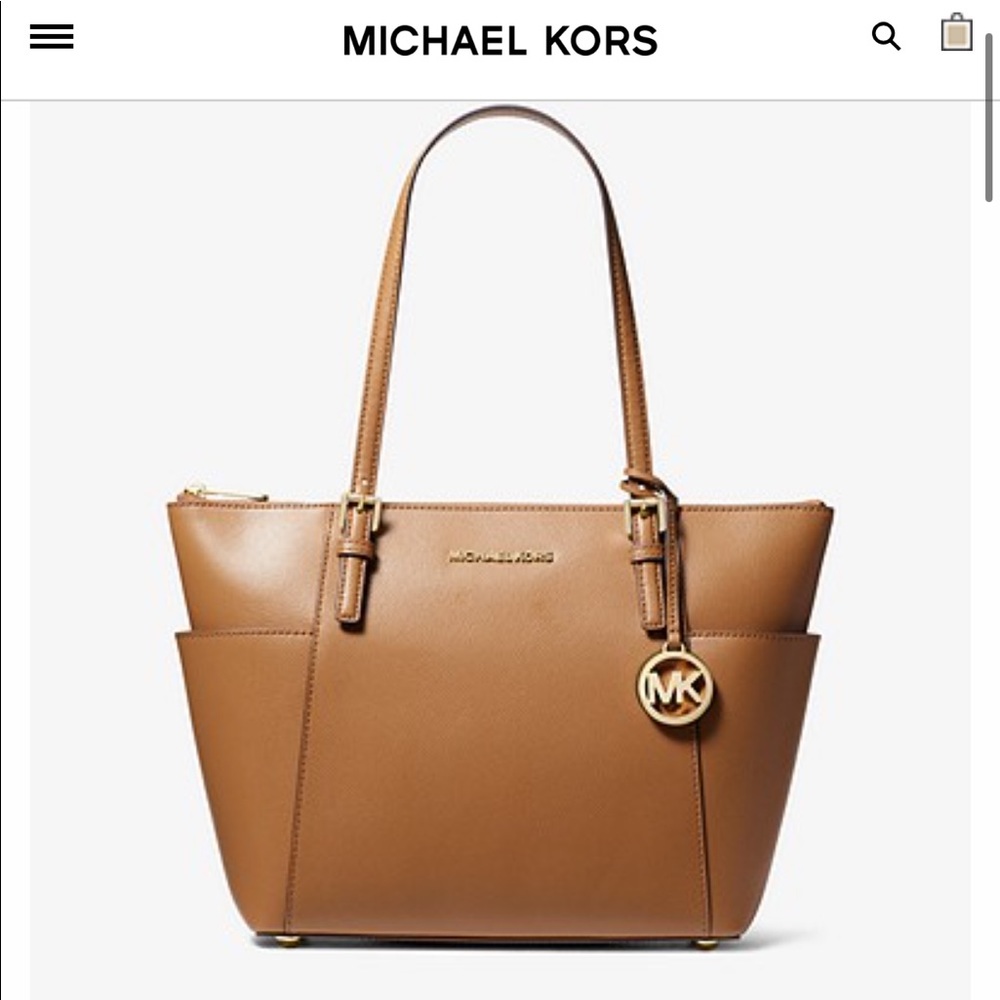 MICHAEL KORS brown Jet Set leather handbag